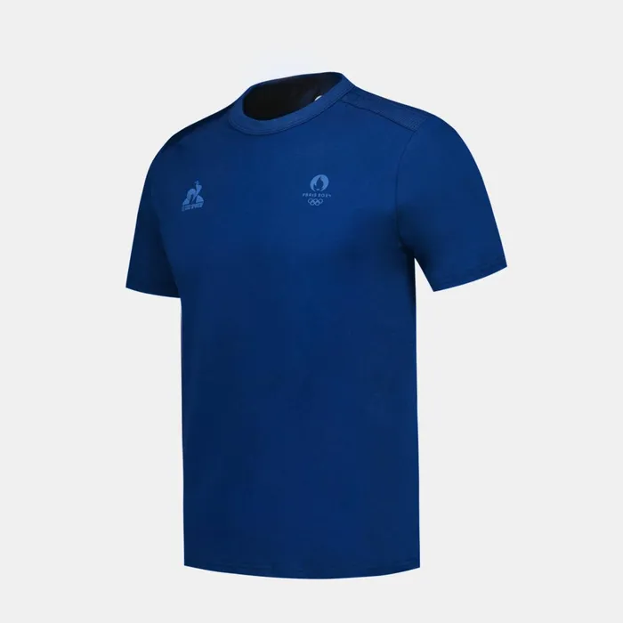 Men Le Coq Sportif Tshirts And Tops Paris 2024 Tshirt Homme Blue Depths