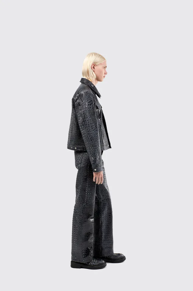 Men Leather Pants Dark Gray Leather Trousers Camper TrousersandShorts Men Leather Pants Dark Gray Leather Trousers Camper TrousersandShorts