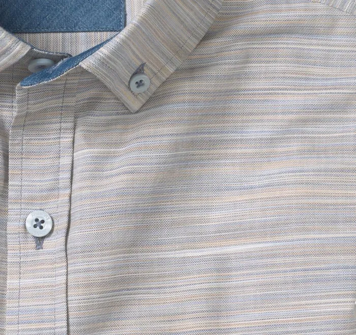 Men LongSleeve Twill Checked Shirt Bluetan Striated Oxford JohnstonandMurphy Shirts Men LongSleeve Twill Checked Shirt Bluetan Striated Oxford JohnstonandMurphy Shirts