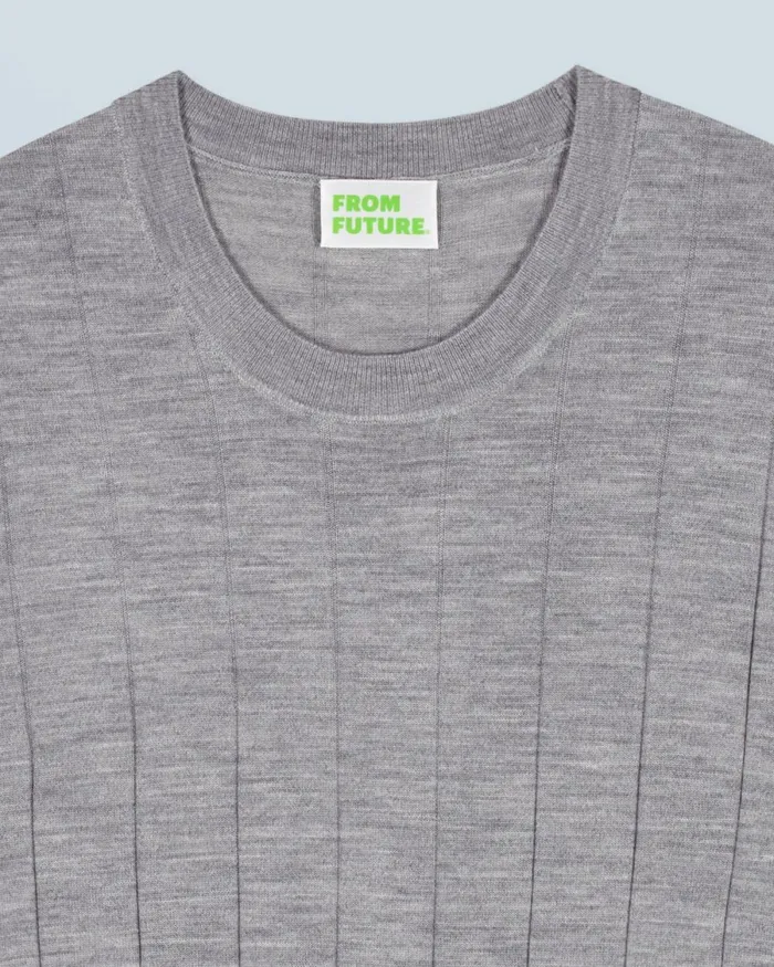 Men Merino Wool Sweaters From Future Crew Neck Sweater Dark Heather Gray