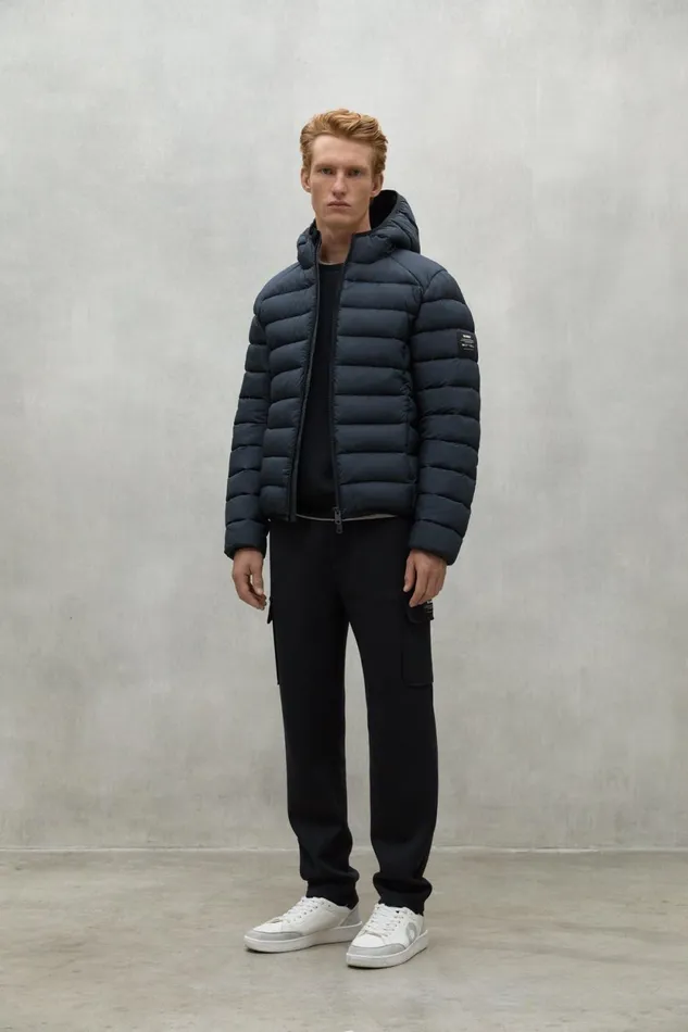 Men Navy Blue Asp Jacket Ecoalf Coats And Jackets