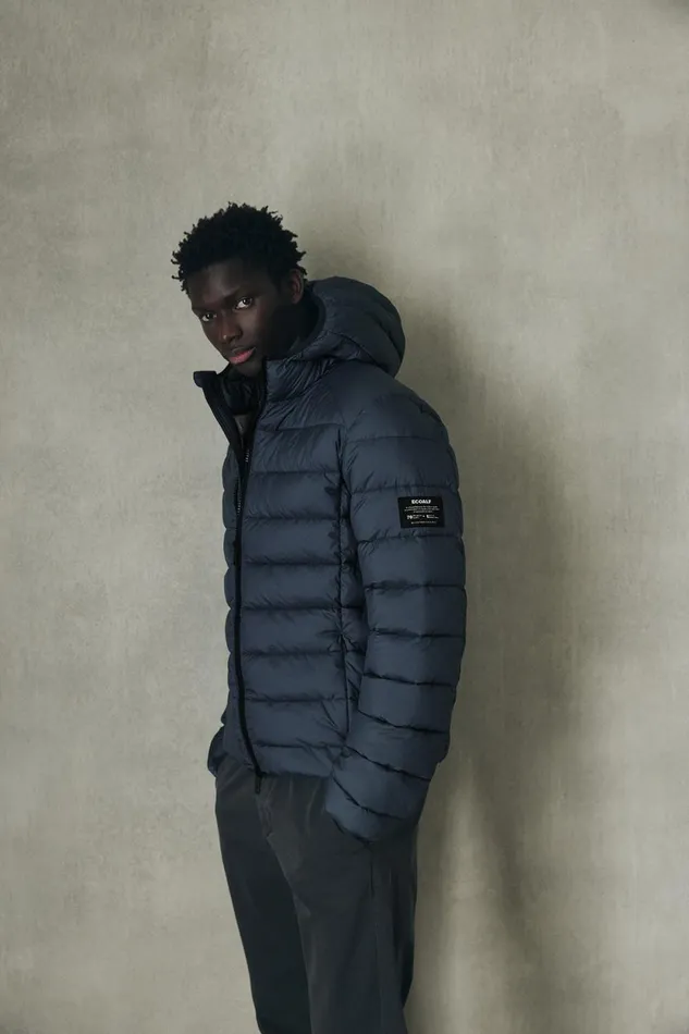 Men Navy Blue Asp Jacket Ecoalf Coats And Jackets