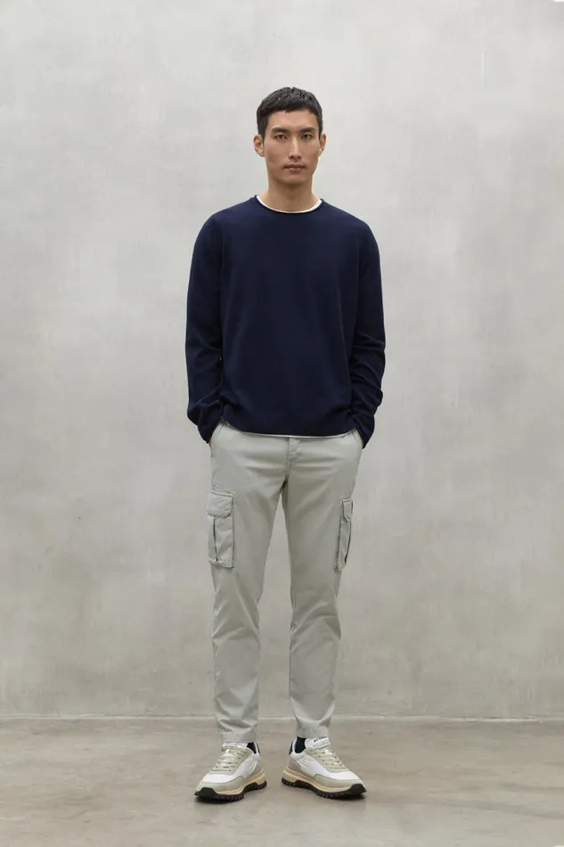 Men Navy Blue Yulan Sweater Ecoalf Knitwear