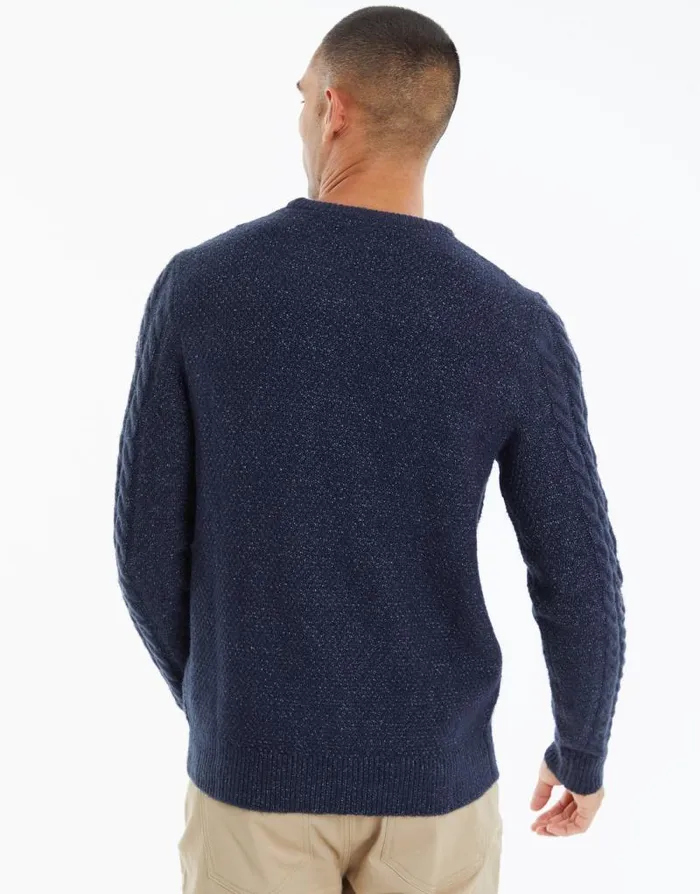 Men Navy Cable Knit Detail Crew Neck Jumper Threadbare Jumpers Men Navy Cable Knit Detail Crew Neck Jumper Threadbare Jumpers