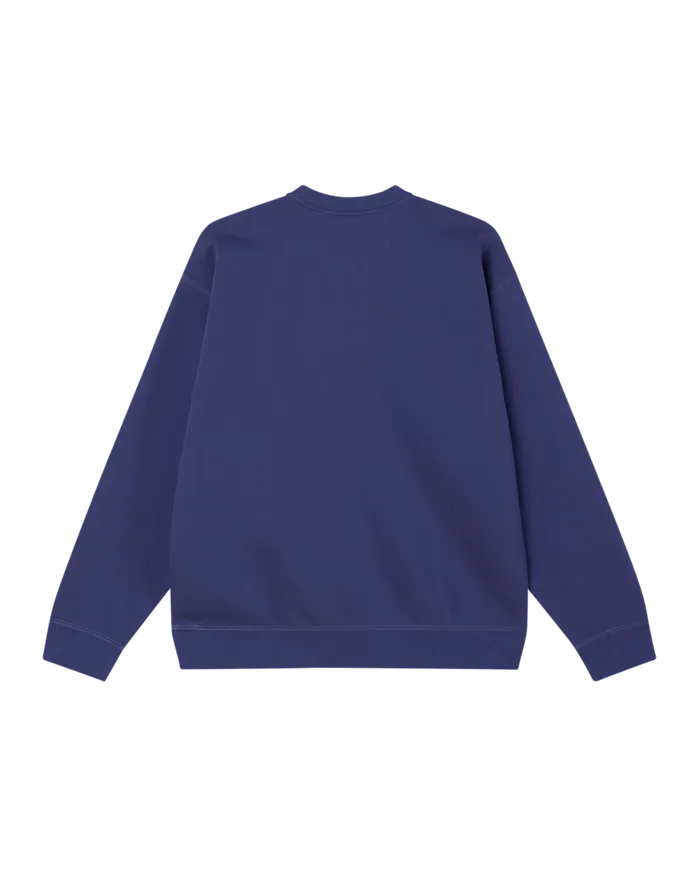 Men OBEY Clothing EST WORKS BOLD CREWNECK Skipper Blue SWEATSHIRTS