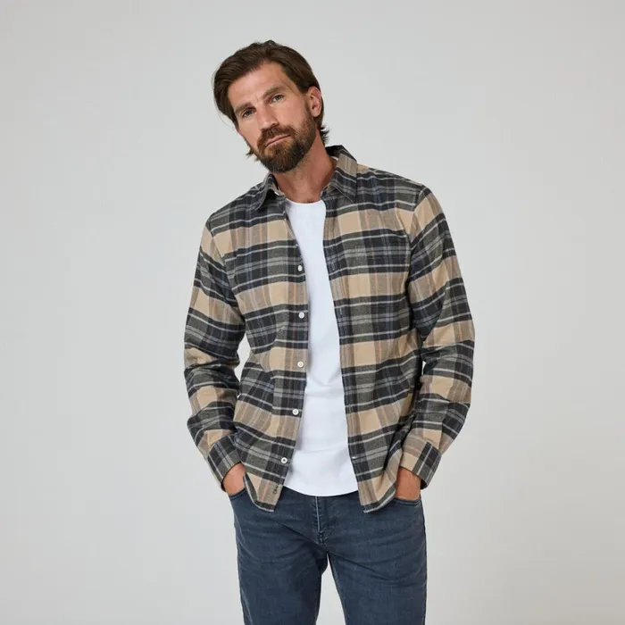 Men Oliver Sweeney Shirts Censo CamelNavy