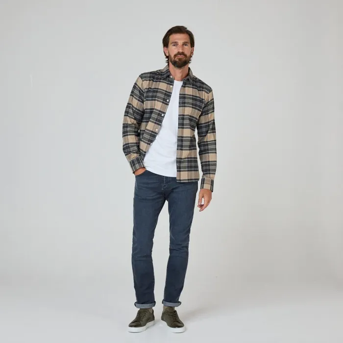 Men Oliver Sweeney Shirts Censo CamelNavy Men Oliver Sweeney Shirts Censo CamelNavy