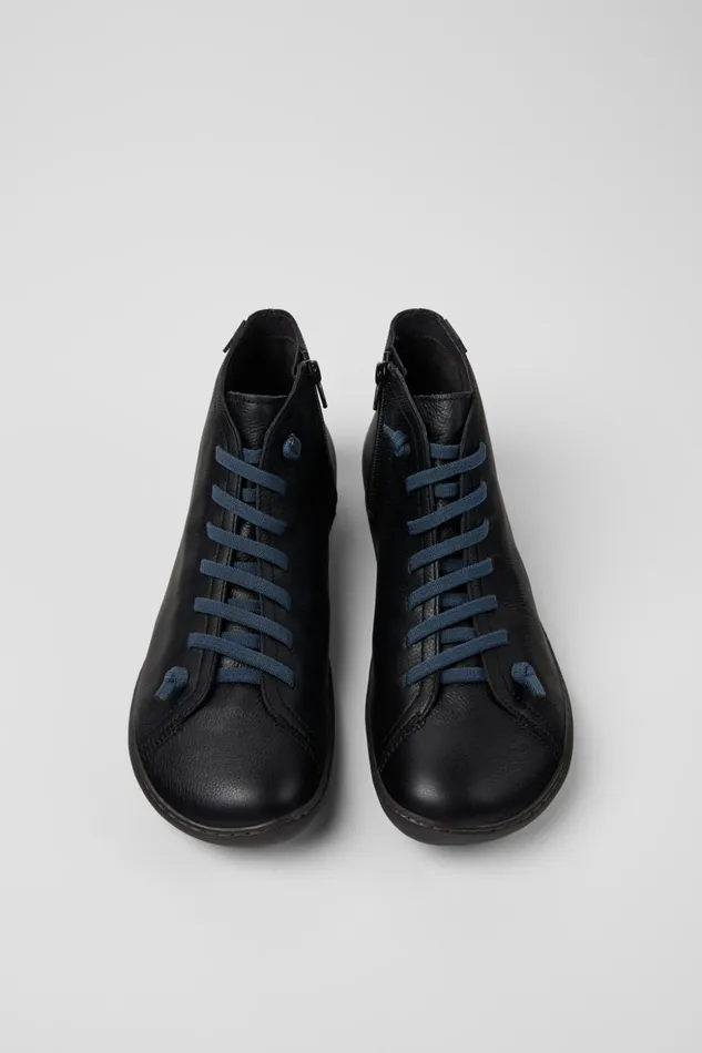 Men Peu Black Leather Ankle Boots Camper Ankle Boots Men Peu Black Leather Ankle Boots Camper Ankle Boots