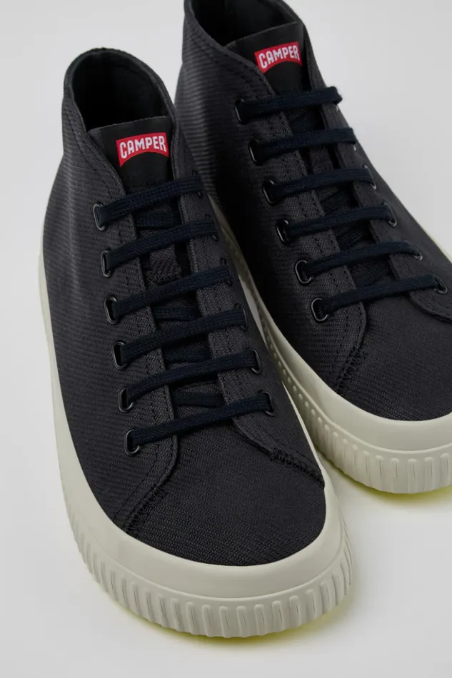 Men Peu Roda Black Recycled Cotton Sneakers Camper Ankle Boots