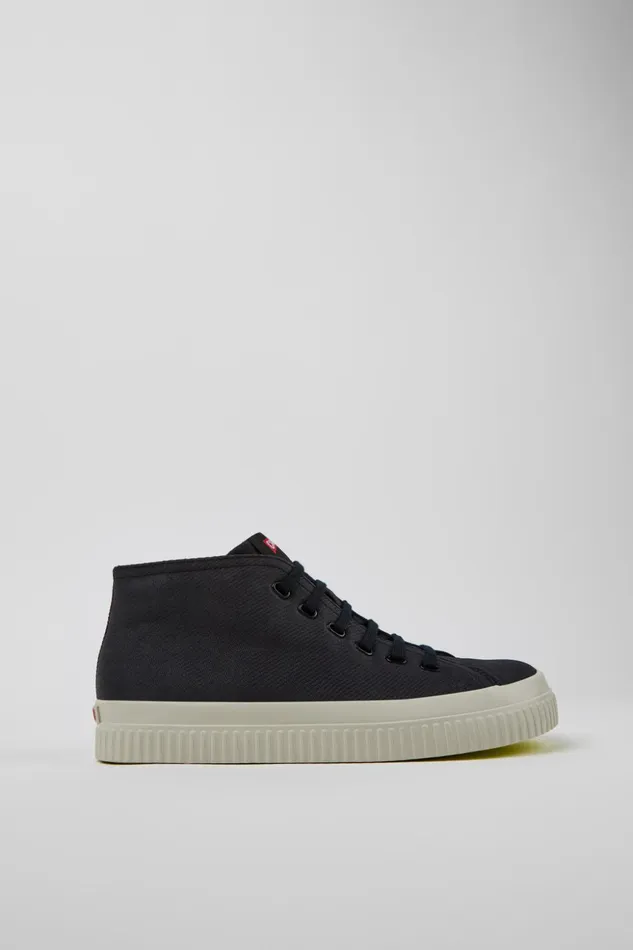 Men Peu Roda Black Recycled Cotton Sneakers Camper Ankle Boots Men Peu Roda Black Recycled Cotton Sneakers Camper Ankle Boots