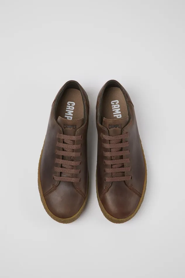 Men Peu Terreno Brown Leather Shoes Camper Sneakers Men Peu Terreno Brown Leather Shoes Camper Sneakers