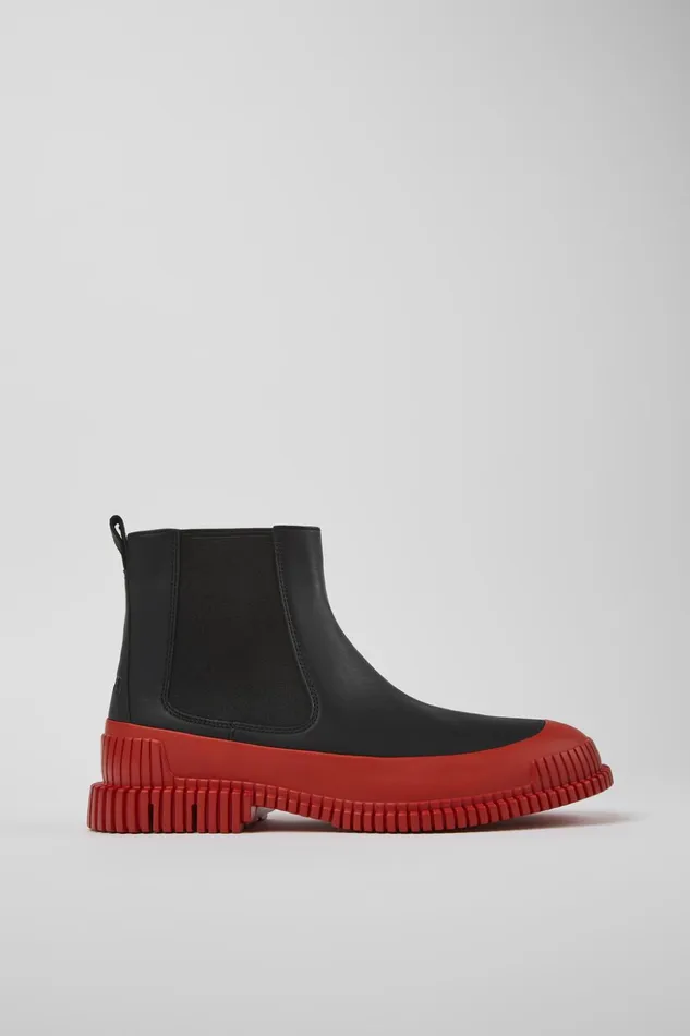 Men Pix Black Leather Chelsea Bootie Camper Ankle Boots