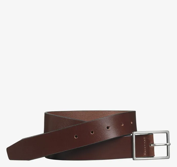 Men PolishedNickel Buckle Belt Brown JohnstonandMurphy Belts