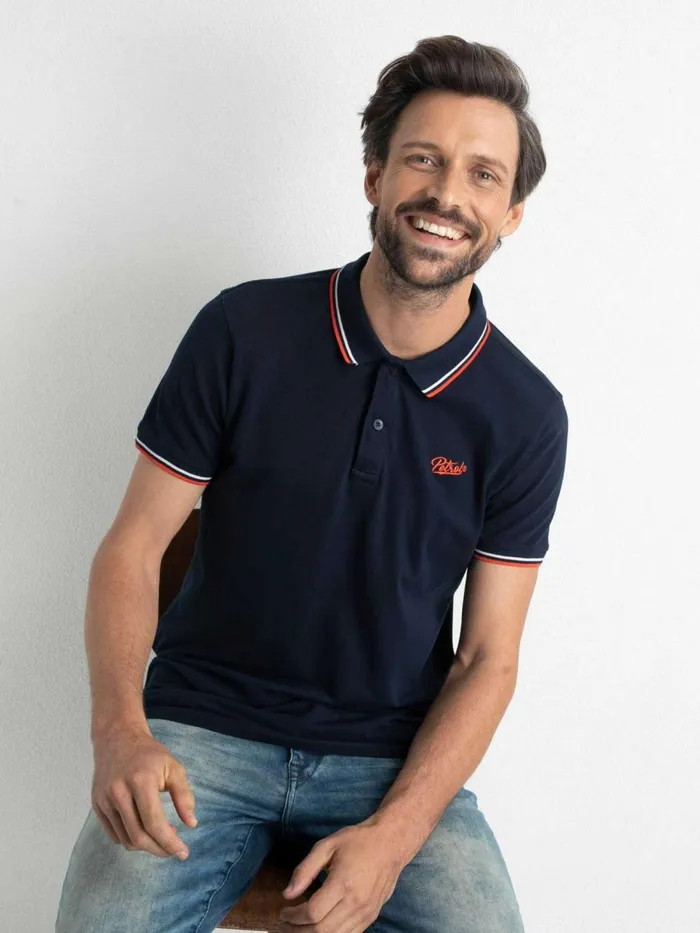 Men Polo Shirts Petrol Industries Classic Polo Shirt Midnight Navy