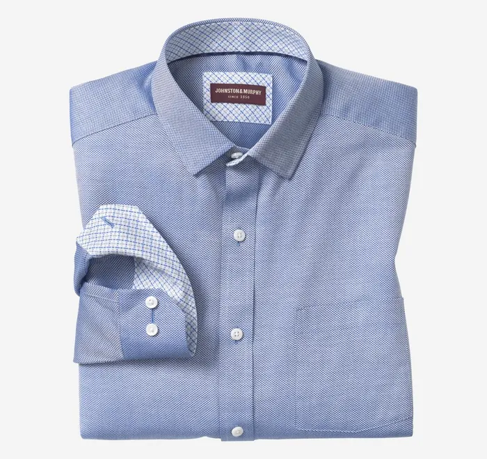 Men Premium Cotton Shirts Royal Birdseye JohnstonandMurphy Shirts