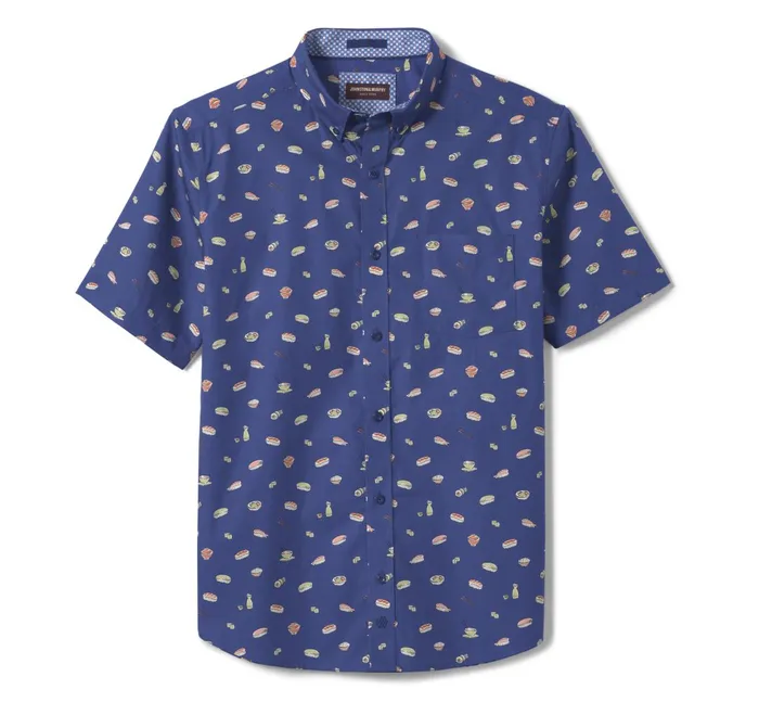 Men Printed Cotton ShortSleeve Shirt Navy Sushi JohnstonandMurphy ShortSleeve Shirts Men Printed Cotton ShortSleeve Shirt Navy Sushi JohnstonandMurphy ShortSleeve Shirts