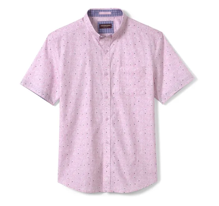 Men Printed Cotton ShortSleeve Shirt Pink Flamingo JohnstonandMurphy ShortSleeve Shirts Men Printed Cotton ShortSleeve Shirt Pink Flamingo JohnstonandMurphy ShortSleeve Shirts