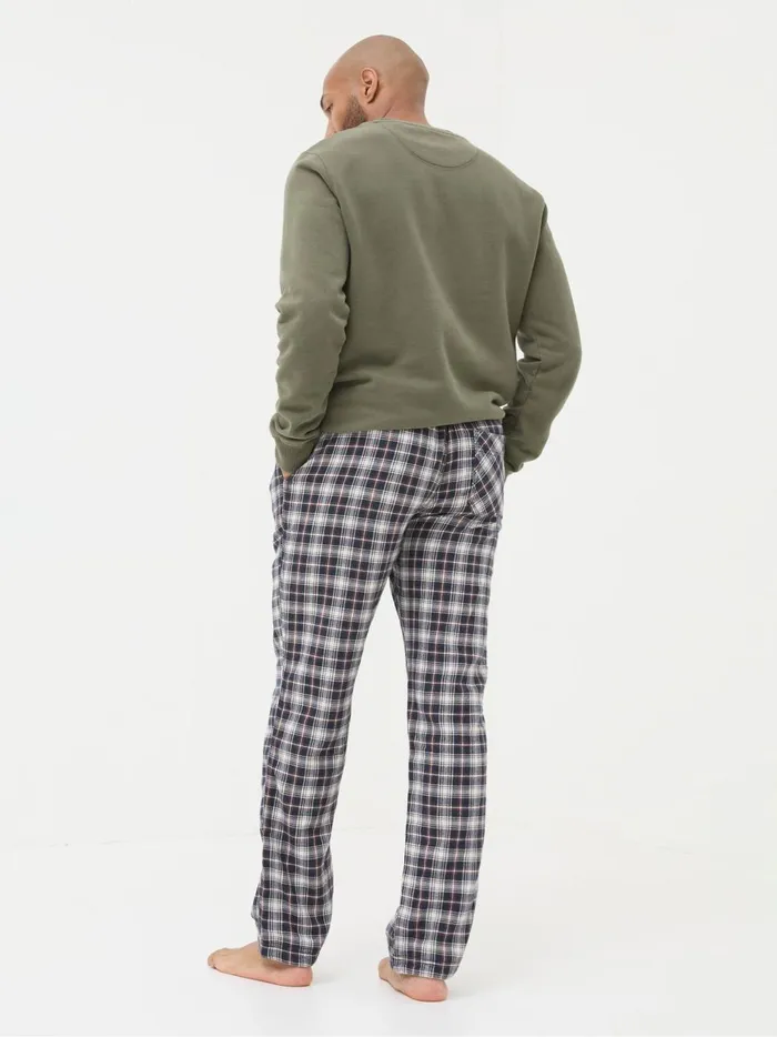Men Pyjamas and Nightwear Fat Face Cranleigh Navy Blue Check Pyjama Bottoms
