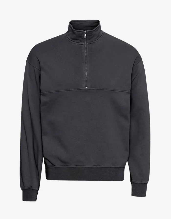 Men Quarter Zips Colorful Standard Organic Quarter Zip Lava Grey