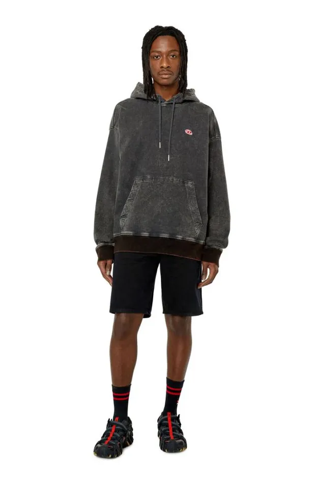 Men RegularShort Blackdark Grey Diesel Trousers And Shorts