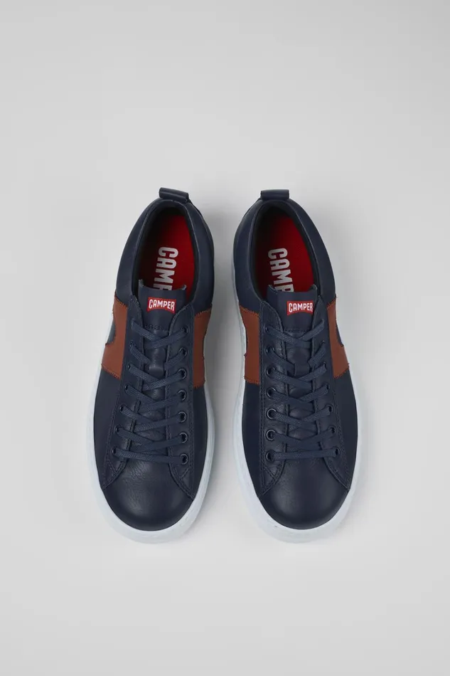Men Runner Blue Leather Sneaker Camper Sneakers Men Runner Blue Leather Sneaker Camper Sneakers