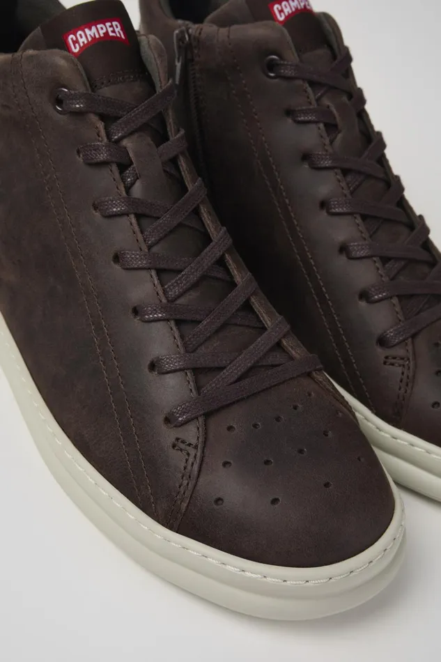 Men Runner Brown Nubuck Ankle Boots Camper Ankle Boots