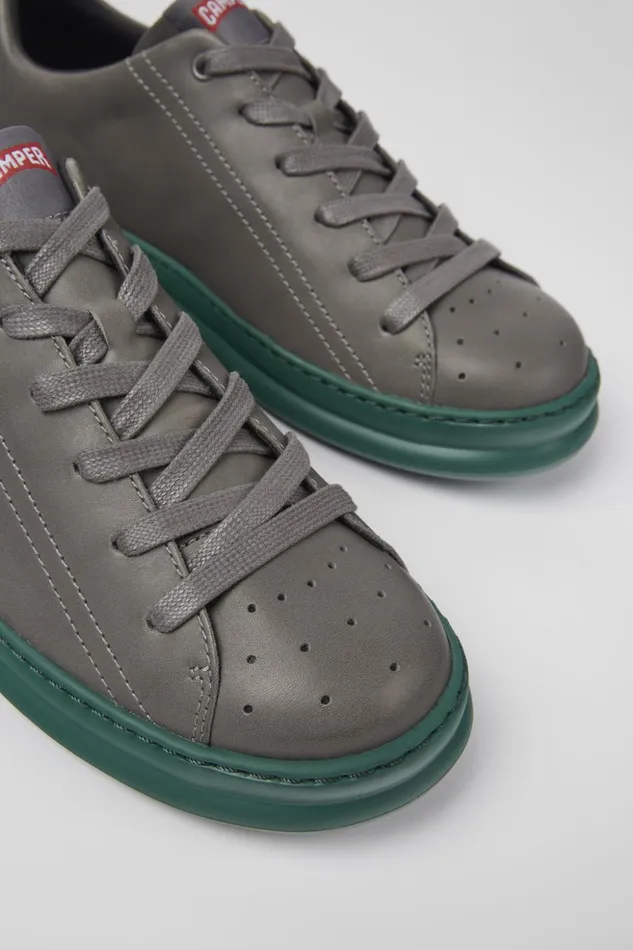 Men Runner Gray Leather Sneakers Camper Sneakers