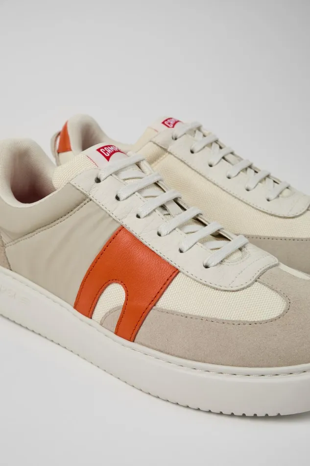Men Runner K21 WhiteGray Textile And Nubuck Sneakers Camper Sneakers