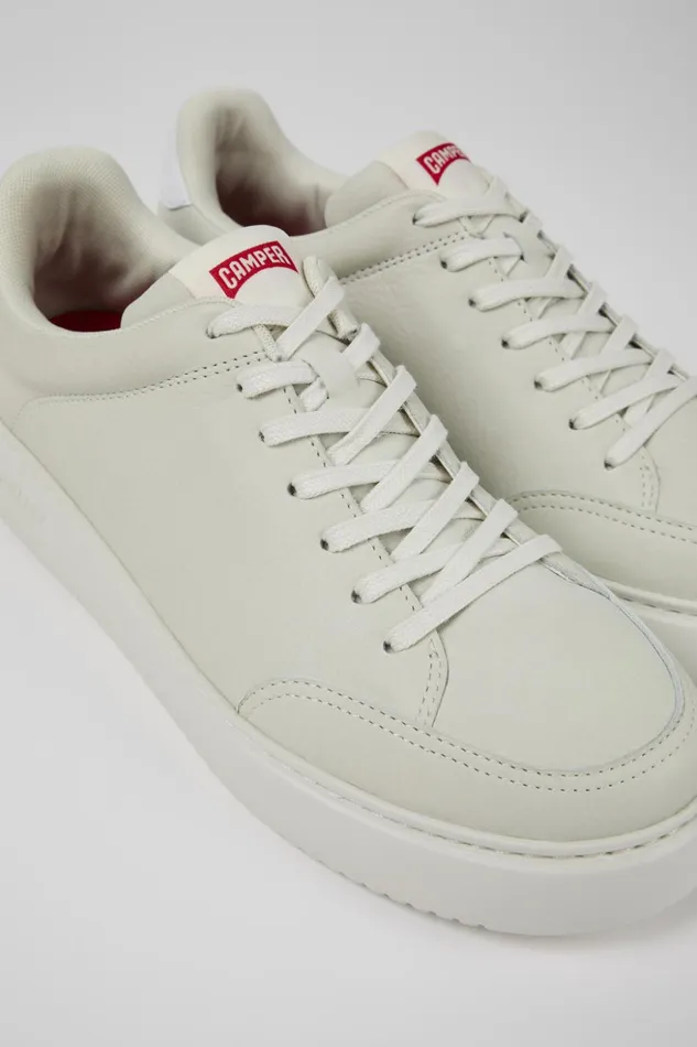 Men Runner K21 White Nondyed Leather Sneakers Camper Sneakers