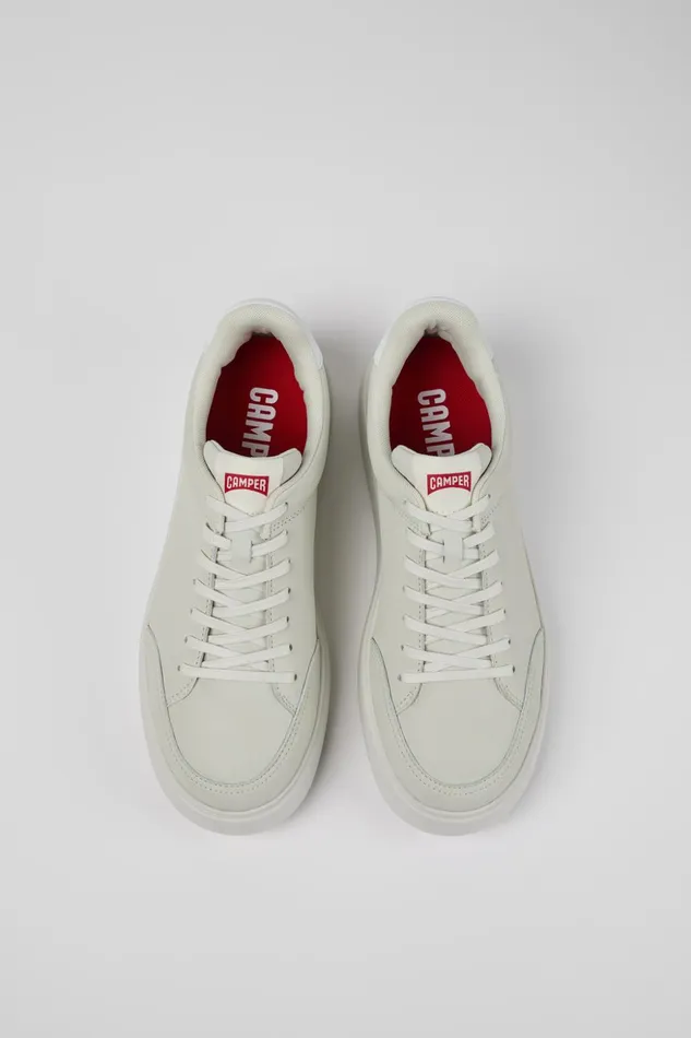 Men Runner K21 White Nondyed Leather Sneakers Camper Sneakers Men Runner K21 White Nondyed Leather Sneakers Camper Sneakers