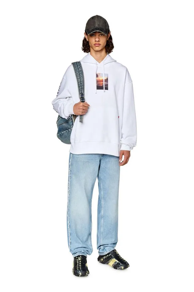 Men SMacsHoodL6 White Diesel Sweaters