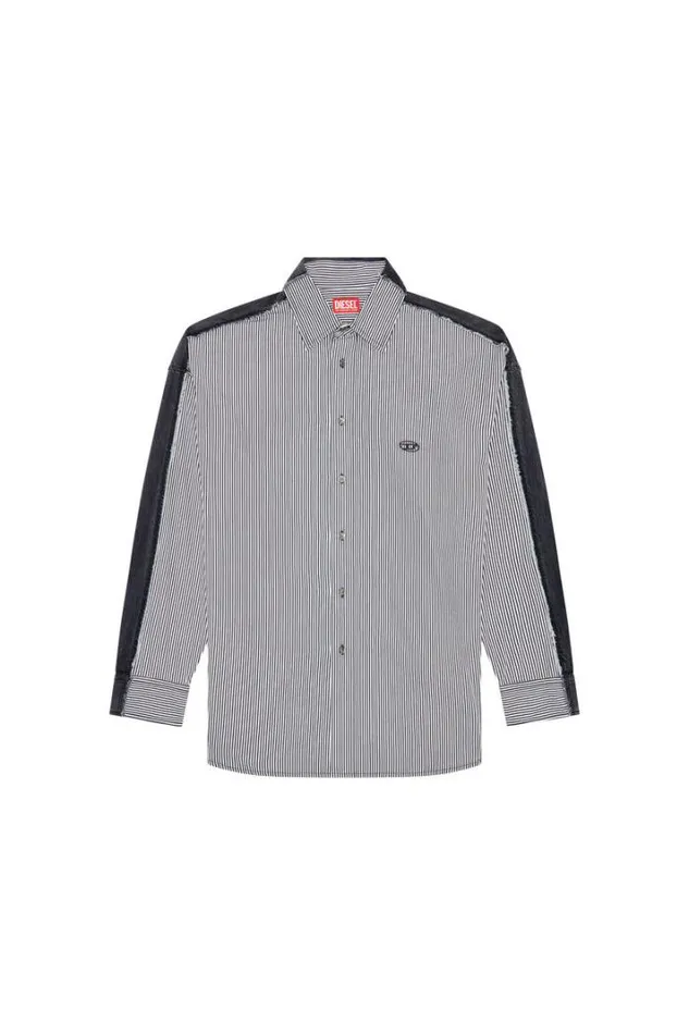 Men SWarhStripe Blackgrey Diesel Shirts Men SWarhStripe Blackgrey Diesel Shirts