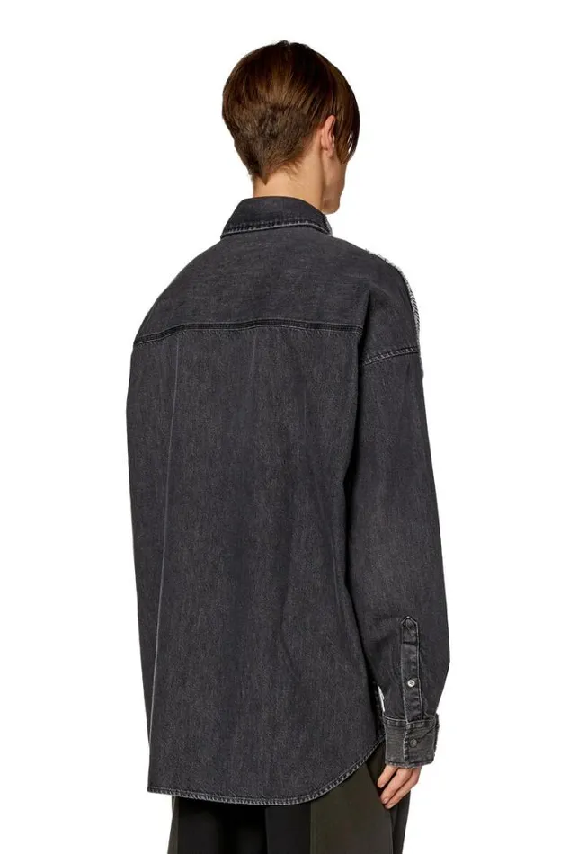 Men SWarhStripe Blackgrey Diesel Shirts Men SWarhStripe Blackgrey Diesel Shirts