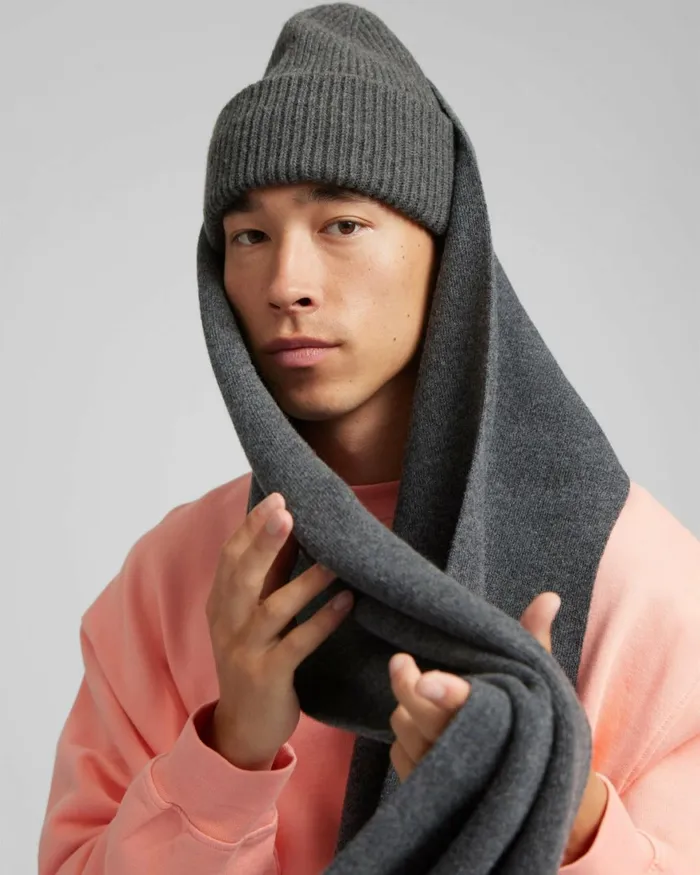 Men Scarves Colorful Standard Merino Wool Scarf Sandstone Orange