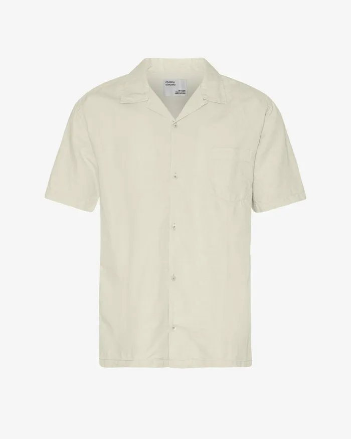 Men Shirts Colorful Standard Linen Short Sleeved Shirt Ivory White