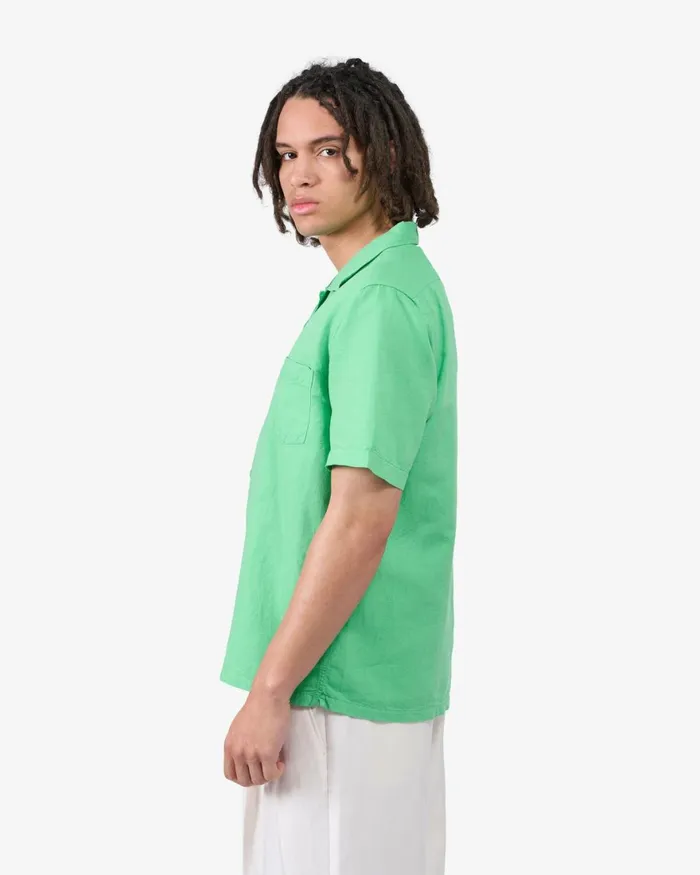 Men Shirts Colorful Standard Linen Short Sleeved Shirt Ivory White