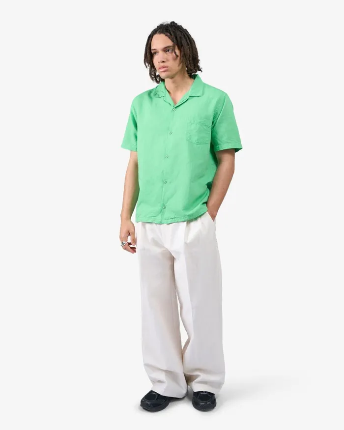 Men Shirts Colorful Standard Linen Short Sleeved Shirt Ivory White