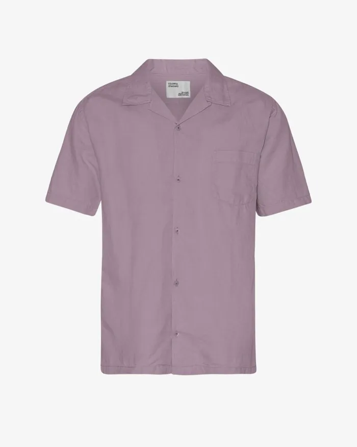 Men Shirts Colorful Standard Linen Short Sleeved Shirt Pearly Purple