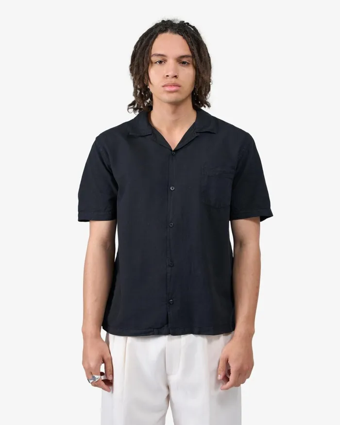 Men Shirts Colorful Standard Linen Short Sleeved Shirt Pearly Purple