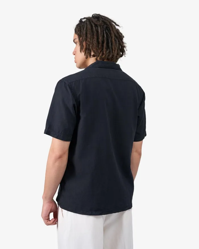 Men Shirts Colorful Standard Linen Short Sleeved Shirt Seaside Blue