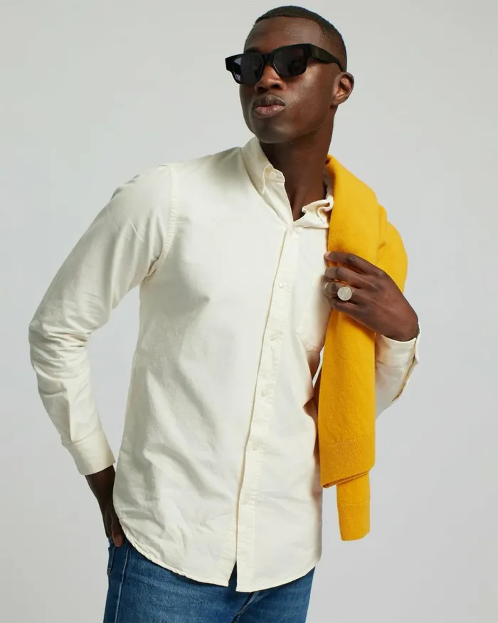 Men Shirts Colorful Standard Organic Button Down Shirt Petrol Blue