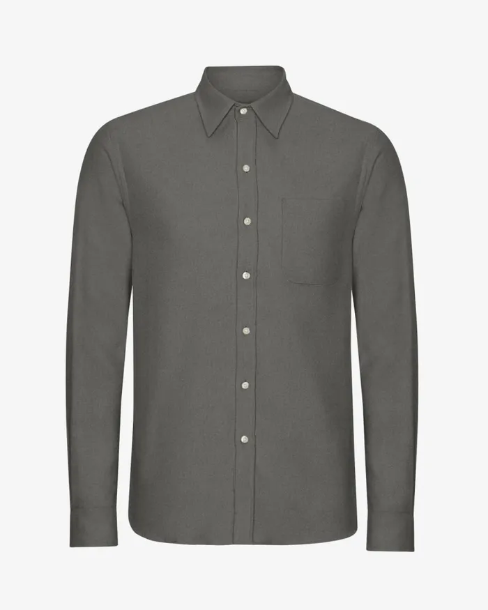 Men Shirts Colorful Standard Organic Flannel Shirt Lava Grey