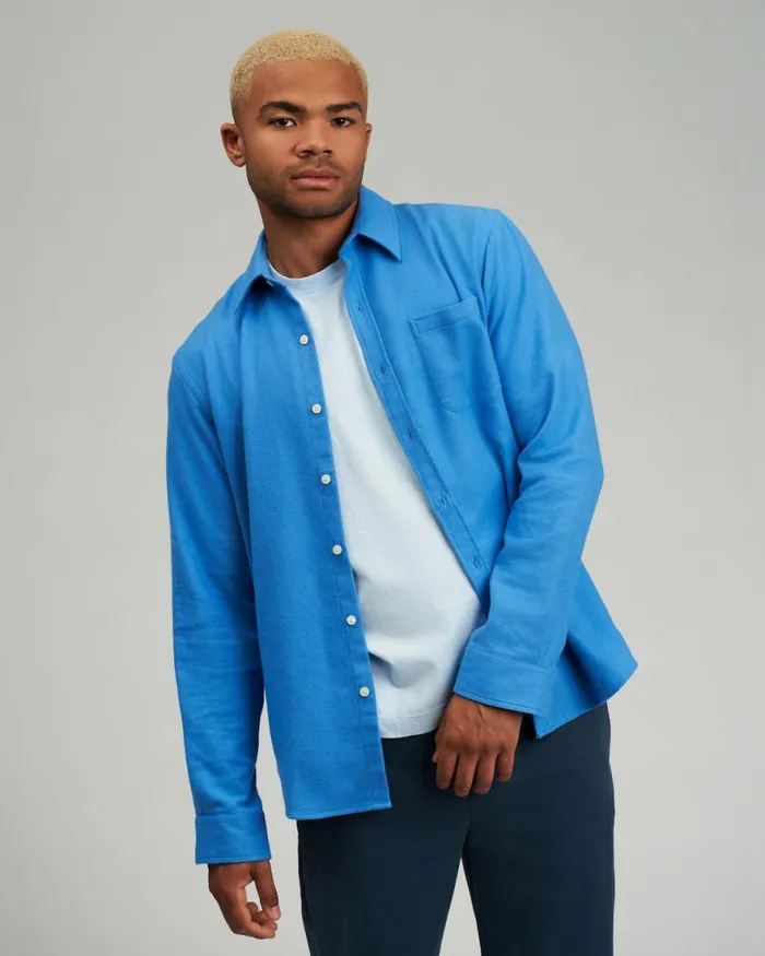 Men Shirts Colorful Standard Organic Flannel Shirt Lava Grey