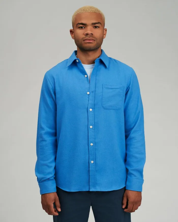 Men Shirts Colorful Standard Organic Flannel Shirt Lava Grey