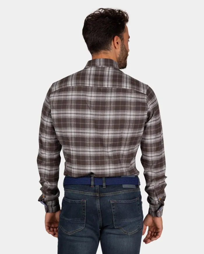 Men Shirts NZA New Zealand Auckland Flannel Checkered Shirt Dark Brown With Grey 8211 Dark Mocca Men Shirts NZA New Zealand Auckland Flannel Checkered Shirt Dark Brown With Grey 8211 Dark Mocca