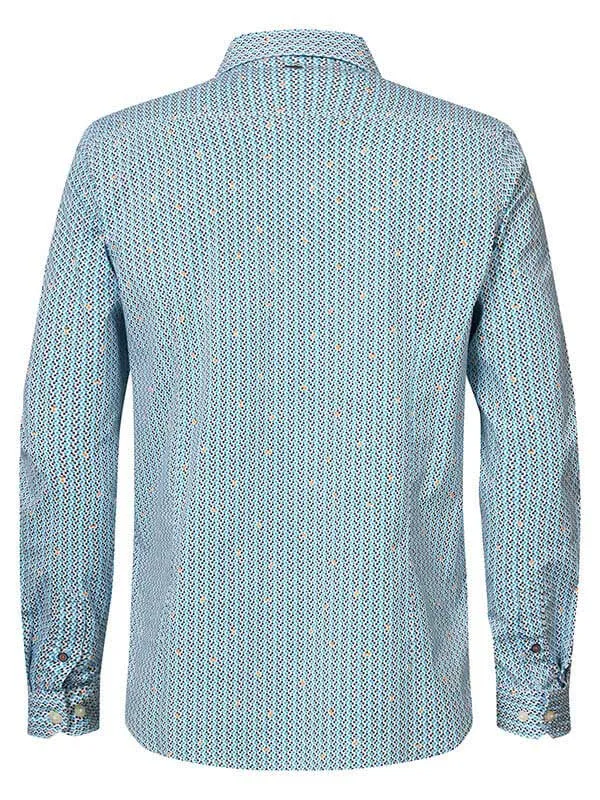 Men Shirts Petrol Industries MiniPrint Shirt Bluebird