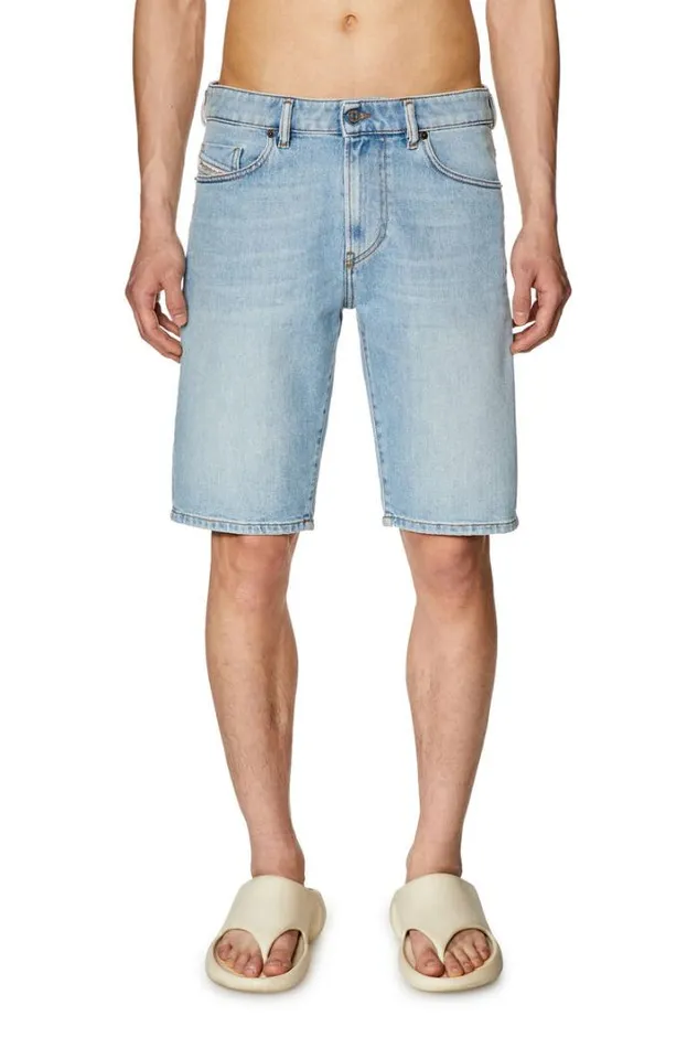 Men SlimShort Light Blue Diesel Trousers And Shorts Men SlimShort Light Blue Diesel Trousers And Shorts