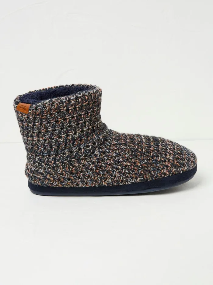 Men Slippers Fat Face Matthew Oatmeal Matthew Knit Boots