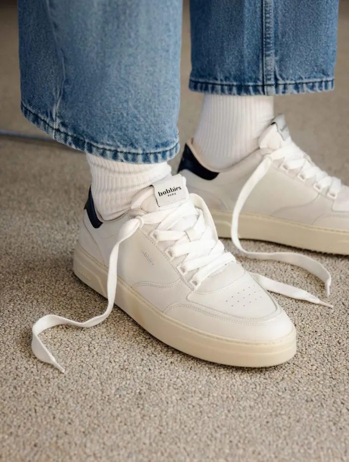 Men Sneakers Bobbies Thanassi Off White and Ink