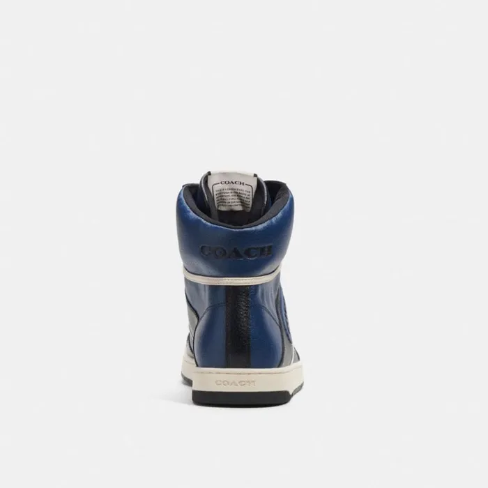 Men Sneakers Coach C202 High Top Sneaker Deep Blue